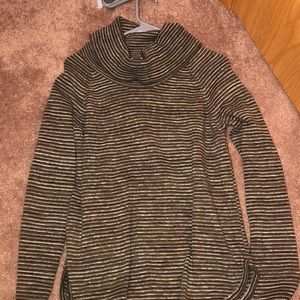 Green striped turtleneck
